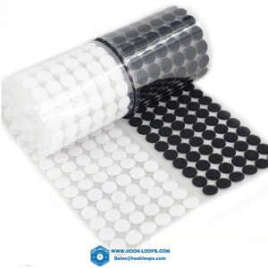 Self Adhesive Fastener Tape Dots Adhesive Tape White Black Round Hook Loop Boob Tape