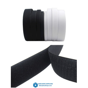 25mm White and Black Hook and Loop Tape / Roll - 2M/pair Sew On Strap (Not Adhesive)