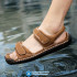 Men Sandals Breathable High Quality Casual Comfortable Slip-on Outdoor Beach Genuine Leather Flip Flops Designer Non-slip Soft