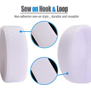 2/5/10Meter Sew on Hook and Loop Colour 20mm Non-Adhesive Fabric Fastener Interlocking Tape Nylon Strips Sticky DIY Craft Supply