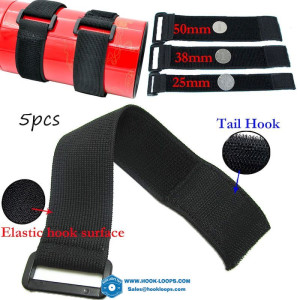 5Pcs Reusable Elastic Band Reverse Buckle Hook and Loop Strap Magic Nylon Elastic Hook and Loop Straps Sticky Fastener Tape