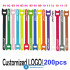 200PCS/LOT 200mm Customized LOGO nylon Reverse buckle  hook loop fastener cable ties strap sticky Line finishing print your logo