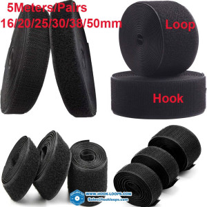 5Meters/Pairs Sew on Hook and Loop Tape No Glue Nylon Strips Fabric Fastener Tape for Sewing DIY Crafts 16/20/25/30/38/50mm