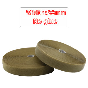 5Meters/Pairs 38mm Brown Non-Adhesive Hook and Loop fastener Tape Khaki Sewing-on the hooks adhesive Magic tape DIY/No glue