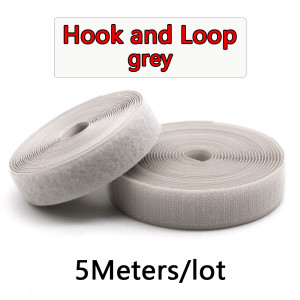 5Meters/Pairs 25mm Grey  Non-Adhesive Hook and Loop fastener Tape Sewing-on the hooks adhesive Magic tape DIY/No glue