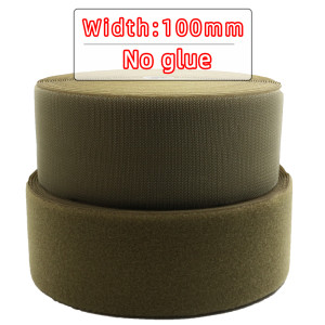 1Meters/Pairs 100mm Brown Non-Adhesive Hook and Loop fastener Tape Khaki Sewing-on the hooks adhesive Magic tape DIY/No glue