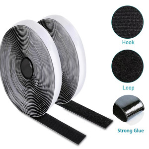 25Meters Length Nylon Self-adhesive Fastener Hook And Loop Tape Black Sticker Magic With Strong Glue For DIY 20/25/30MM