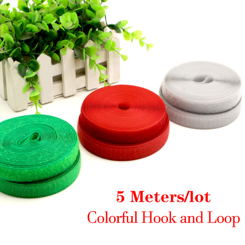 5 Meters/Lot 20mm Colorful Fastener Tape Hook and Loop Tape Cable Ties Sewing Accessories