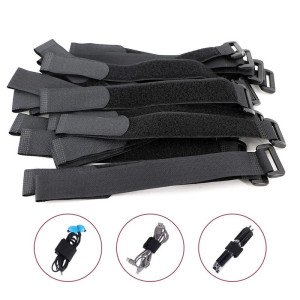 15PCS 2.5cm Width Nylon Reverse Buckle Strap Cable Ties Fastener Tape Self Aadhesive Hook Loop Tape Strap Sticky Line Finishing