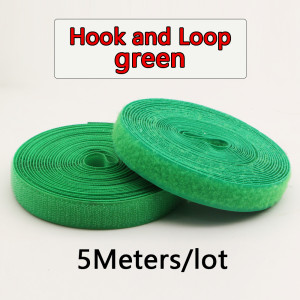 5Meters/Pairs 20mm Green Non-Adhesive Hook and Loop fastener Tape Sewing-on the hooks  adhesive Magic tape DIY/No glue