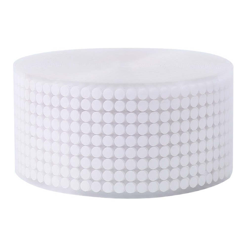Self-Adhesive Hook and Loop Coins – 50 mm round, White