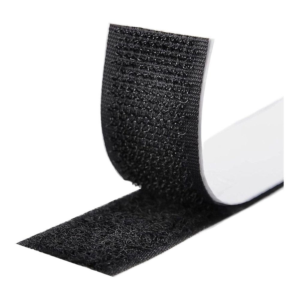 Flame-Retardant Sew-On Hook and Loop Tape – 12 mm x 50 m, Black