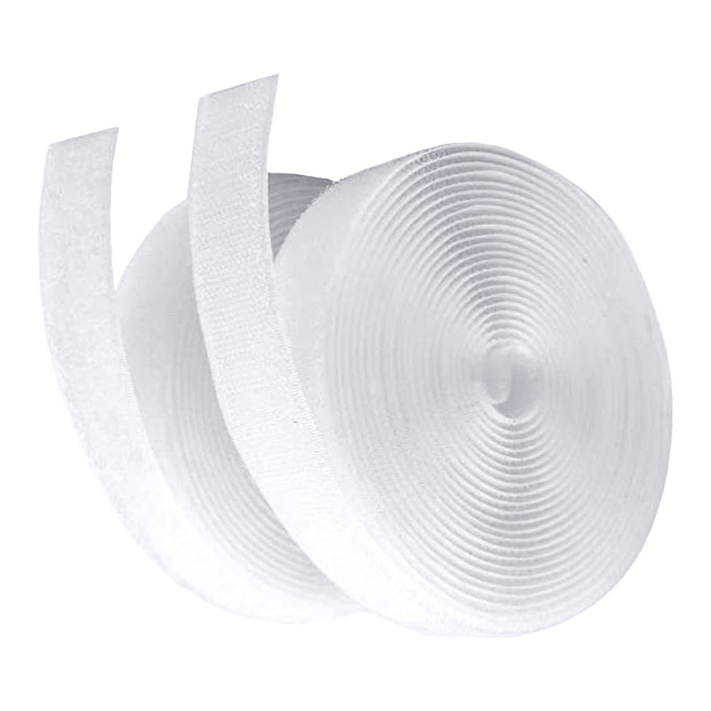 UV-Stabilised Outdoor Hook and Loop – 50 mm x 25 m, White