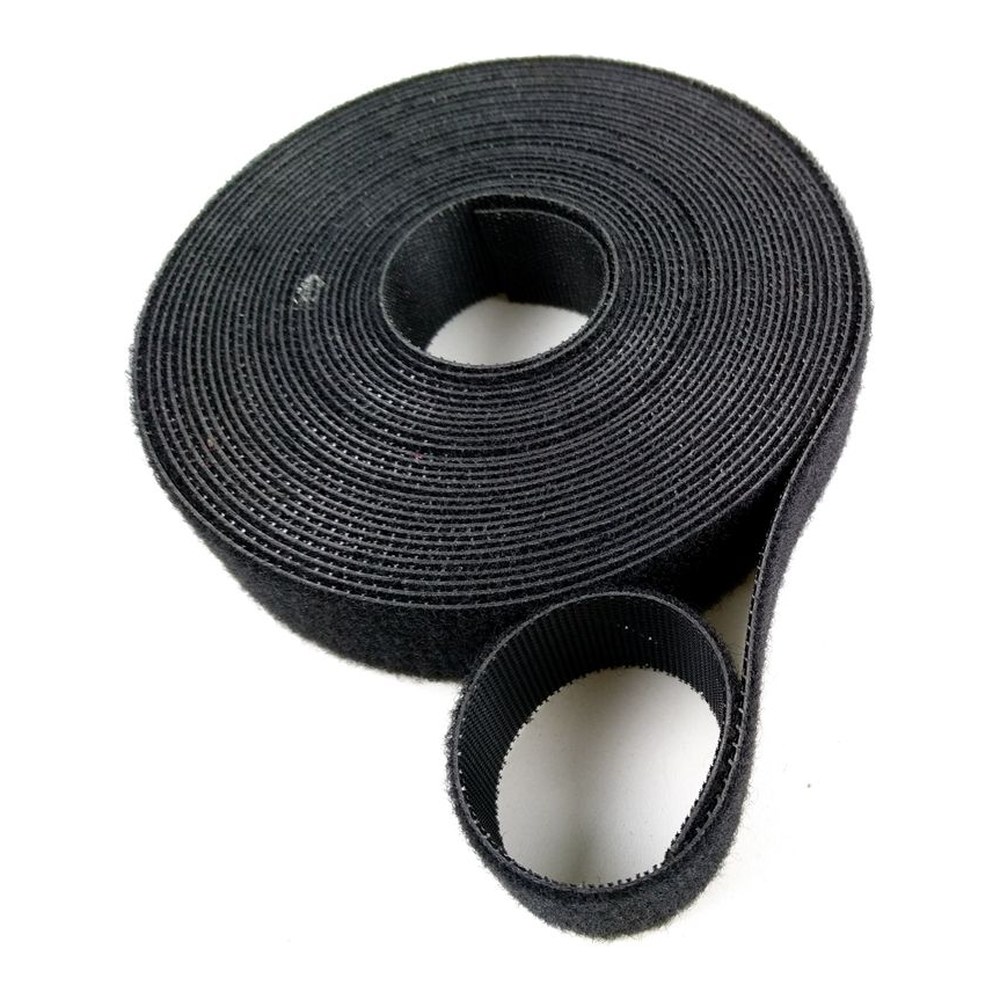 Self-Adhesive Hook and Loop Tape – Acrylic Glue – 50 mm x 25 m, Black