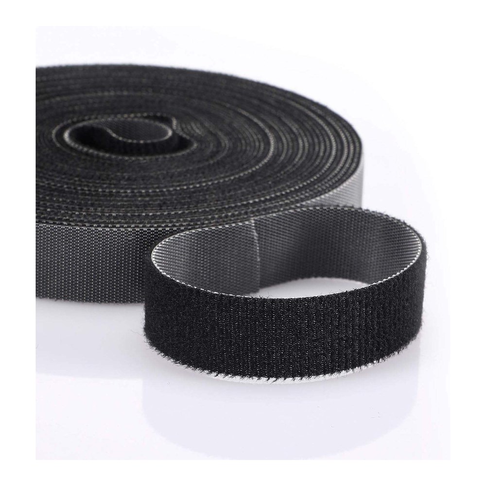 Medical Grade Low-Lint Hook and Loop – 16 mm x 25 m, Black