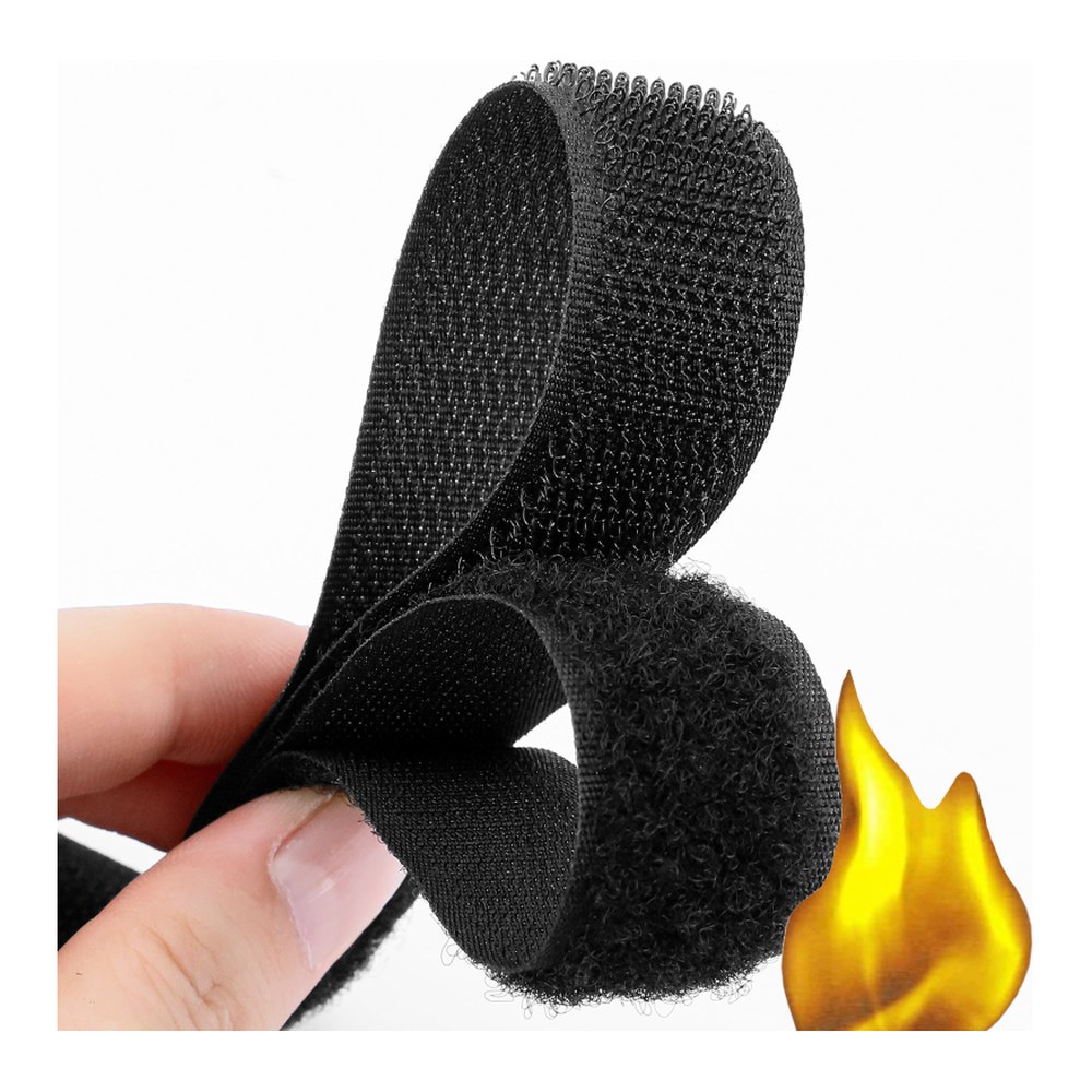 Heavy-Tack Self-Adhesive Hook and Loop Tape – 12 mm x 50 m, Black